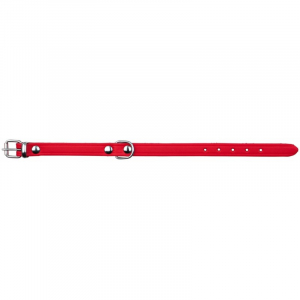 Standard læder halsbånd. S-M, 33-39 cm./16 mm. Rød