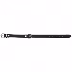 Standard læder halsbånd. XS, 19-24 cm./12 mm. Sort