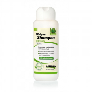 ANIBIO Hvalpe shampo 250 ml. Efterlader huden med mere glans. Til alle hunderacer.