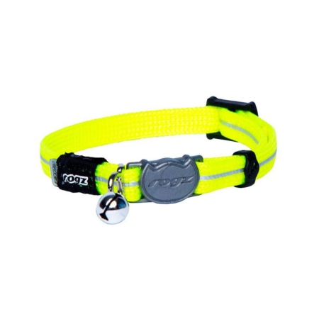 Rogz alleycat halsbånd XSmall gul 8 mm./16,5-23 cm.