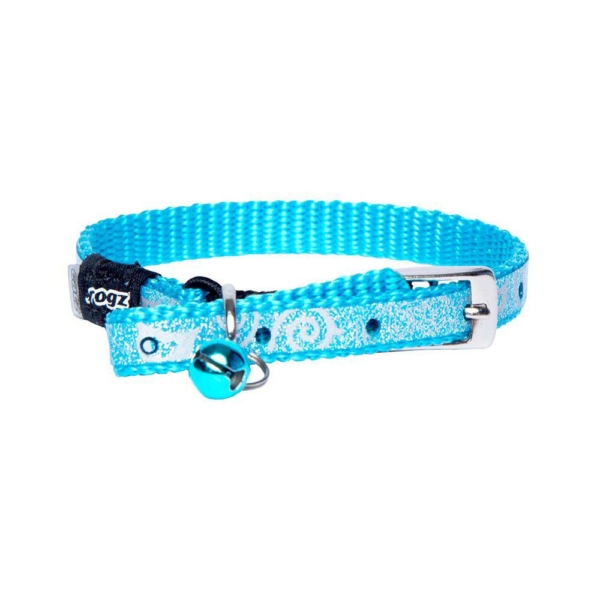 Rogz sparklecat halsbånd XS turkis 8 mm./16,5-23 cm.