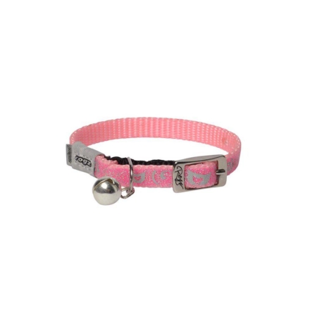 Rogz sparklecat halsbånd XS rosa 8 mm./16,5-23 cm.