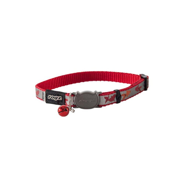 Rogz reflectocat halsbånd rød S 11 mm./20-31 cm.