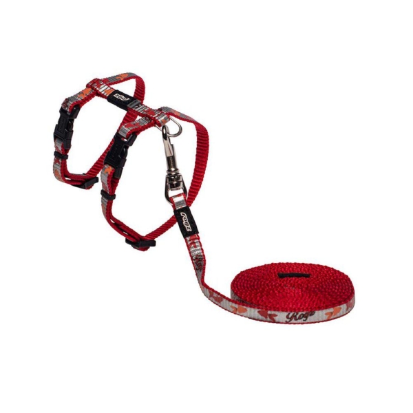 Rogz reflectocat sele med line XSmall rød 8  mm./19,8-30 cm.