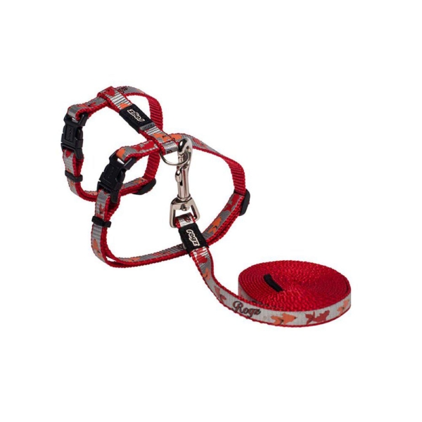 Rogz reflectocat sele med line Small rød 11  mm./24-40 cm.