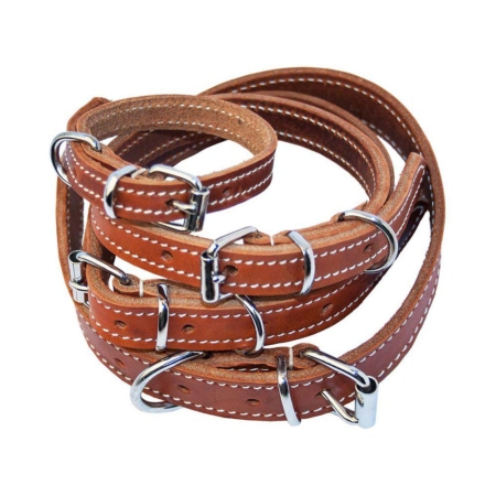 Ozami hundehalsbånd læder, Cognac 18 mm/45 cm.