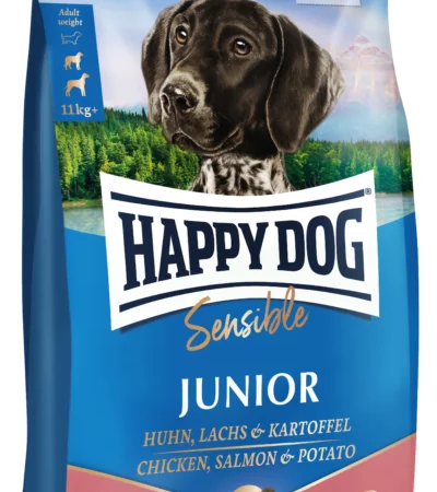 Happy Dog Junior sensible Kylling, Laks & Kartoffel