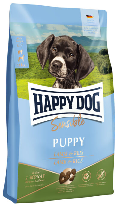 Uanset hvilken klodset Elektriker Happy Dog Puppy Lam og ris 1, 4 & 10 kg. Hundefoder til hvalpe.