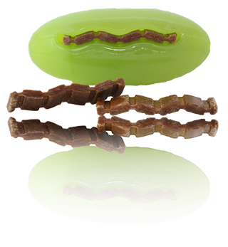 Starmark dispensingpickle pocket. Ekstremt slidstærkt, men blødt i hundens mund, fri for latex, vinyl og phthalater.