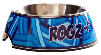 Rogz skål Bubble navy blå melamin/rustfri stål. - Billede 2