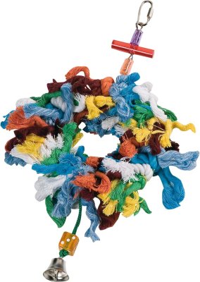 Flamingo Fugle legetøj Cage hanger rope - floshy ring 18x5 cm.