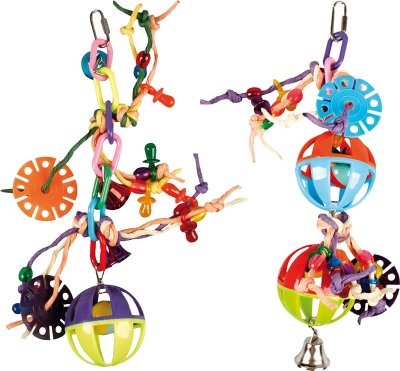 Fugle legetøj Parakit ball with strings 16x30 cm.