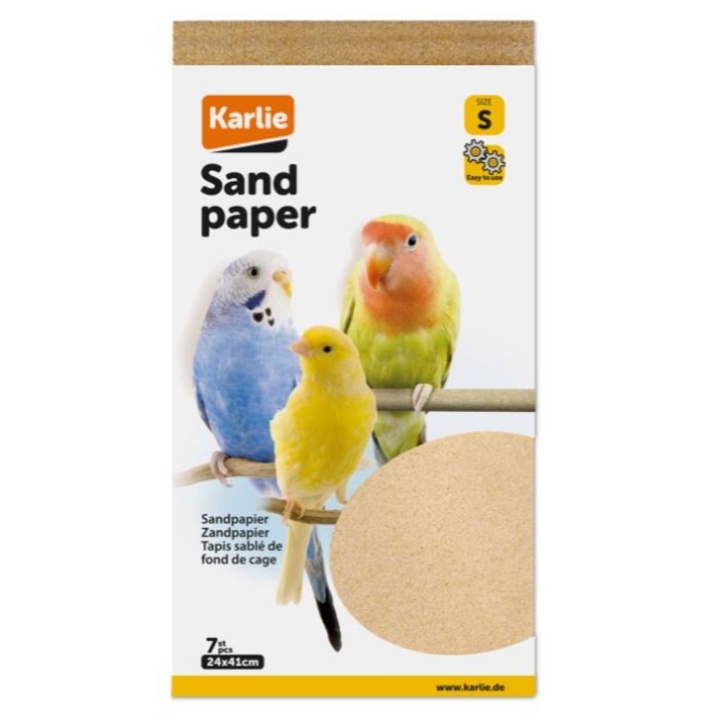 Sandpapir til fugle 24 x 41 cm. 7 stk. Str. S