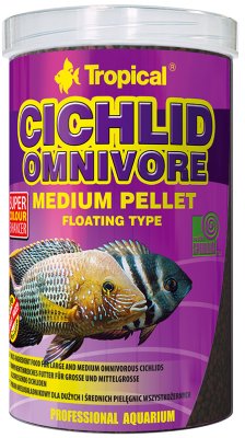 Tropical Ciklid omnivore medium pellets 1000 ml./360 g.