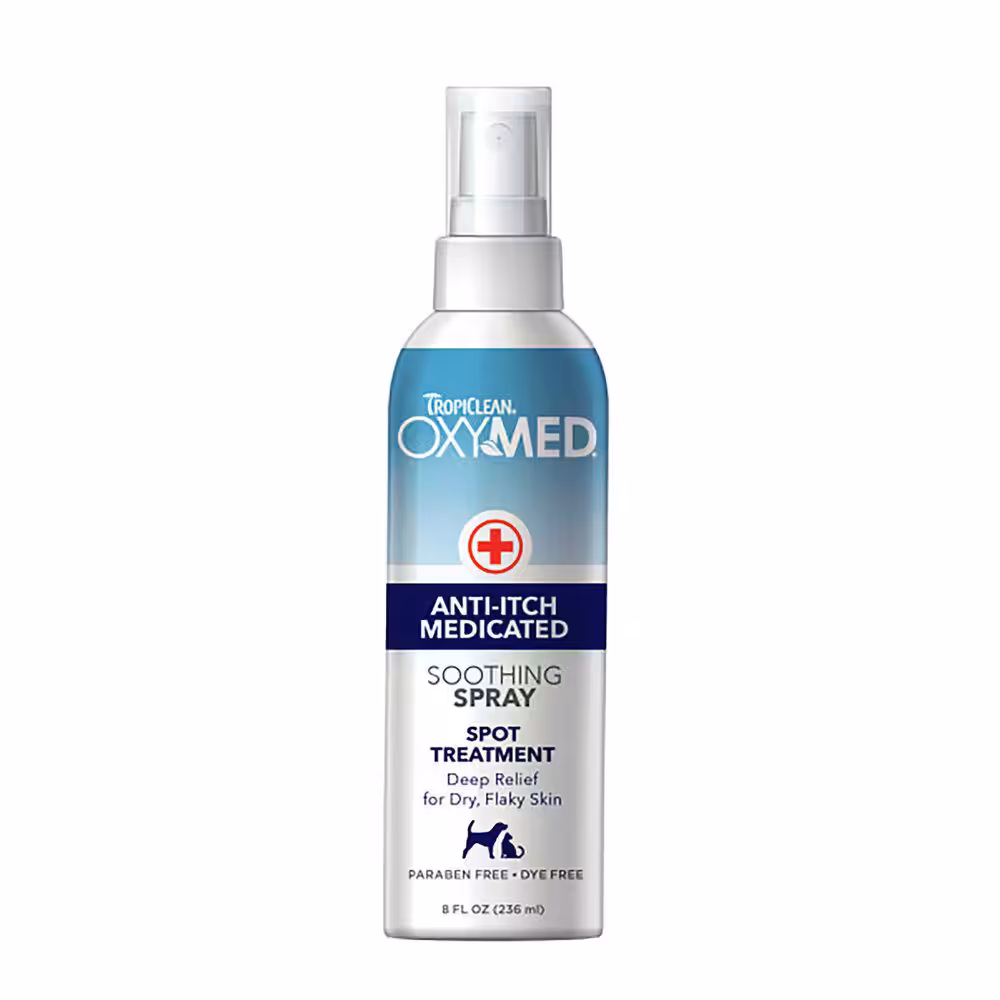 Tropiclean Oxy-med anti-itch spray 236 ml.
