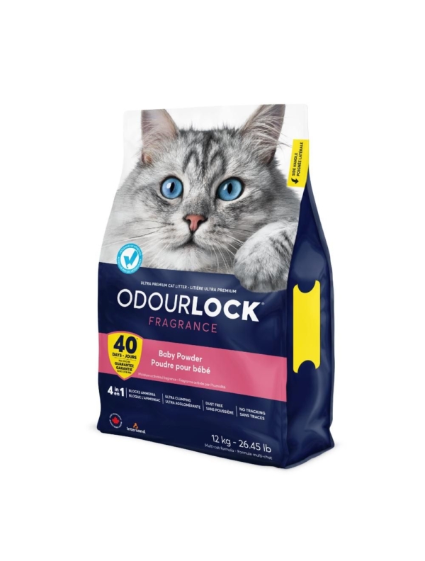 Kattegrus Odour lock Baby powder 12 kg. Intersand.