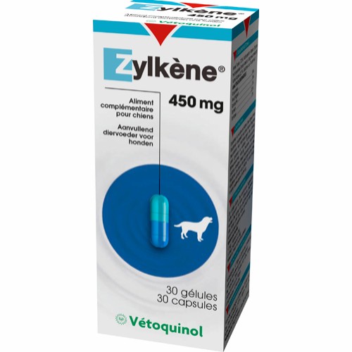 Zylkene 450 mg. til hund mod uro og stres.