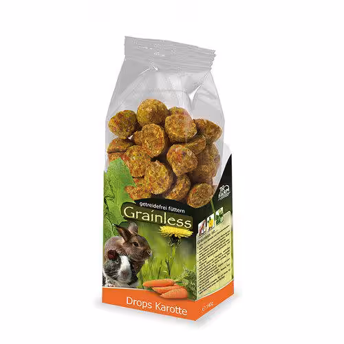 JR Farm grainless drops gulerod 140 g.