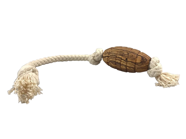 Olivi rugby med reb ca. 36 cm. Spar 50 %