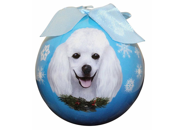 Christmas ornament, Puddel hvid