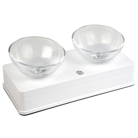 Glasskåle i holder Catit 2×400 ml.