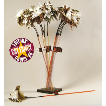 Kattepind Purrfect Crinkle Dancer med ægte fjer og bånd 50 cm.