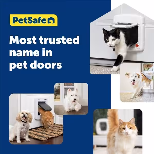 Petsafe Deluxe magnet kattelem i hvid. 4-vejs