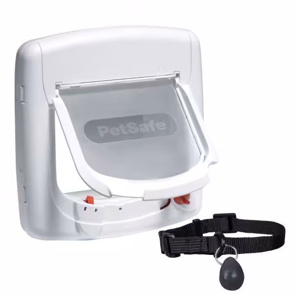 Petsafe Deluxe magnet kattelem i hvid. 4-vejs