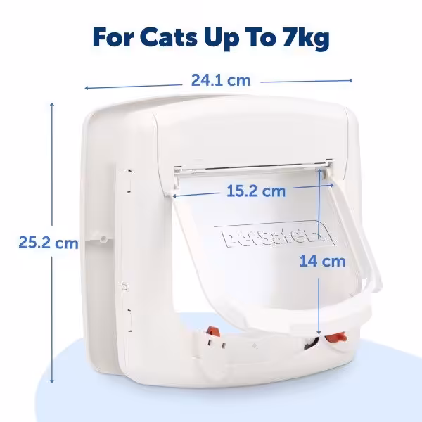 Petsafe Deluxe magnet kattelem i hvid. 4-vejs