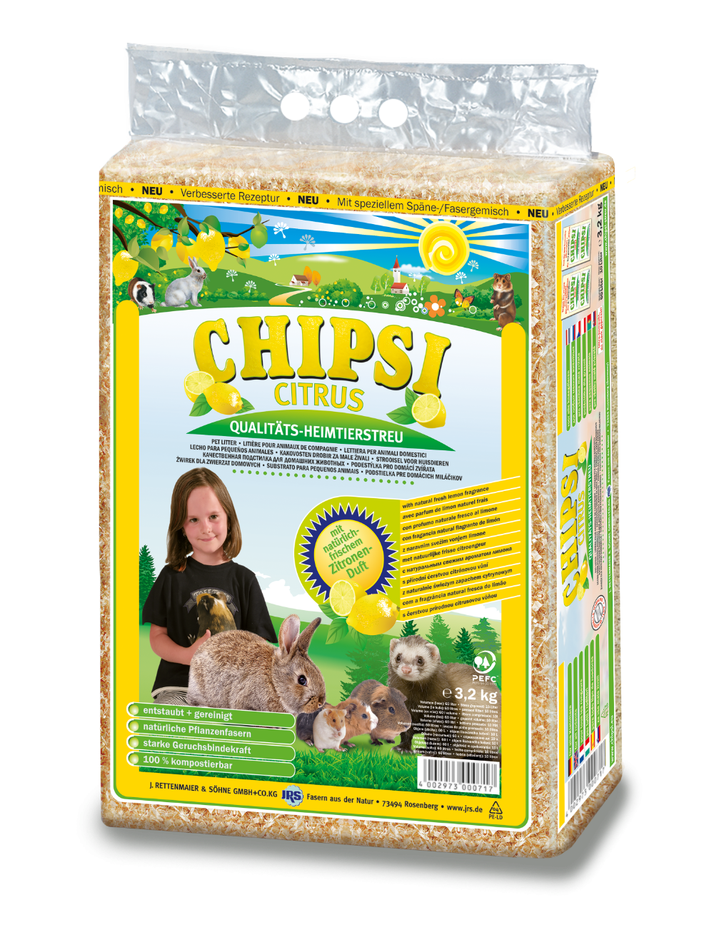 Chipsi citrus spåner 60 L.