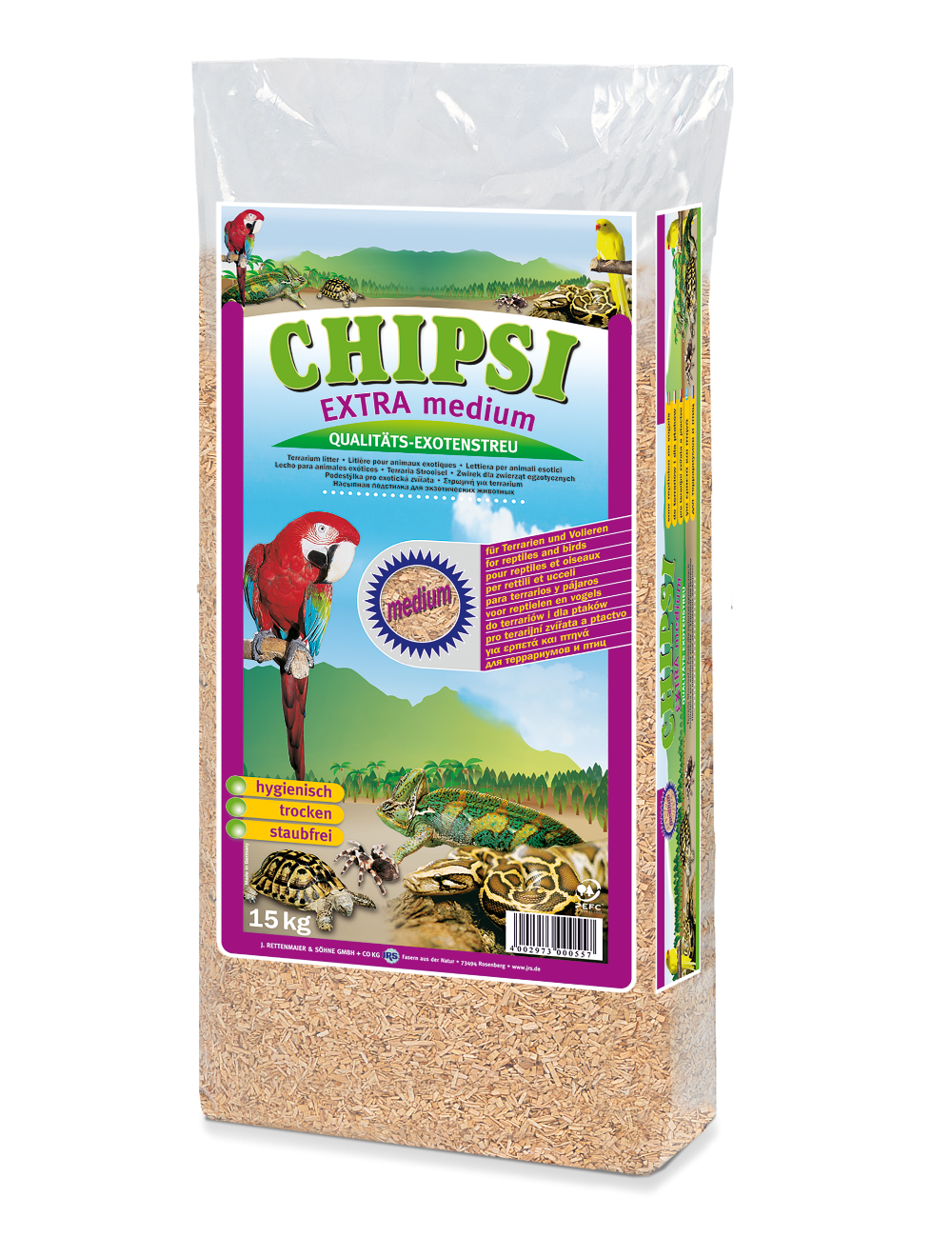 Chipsi extra bøgegranulat M 15 kg.