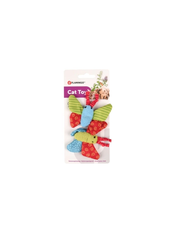 Flamingo yowly sommerfugle med katteurt.