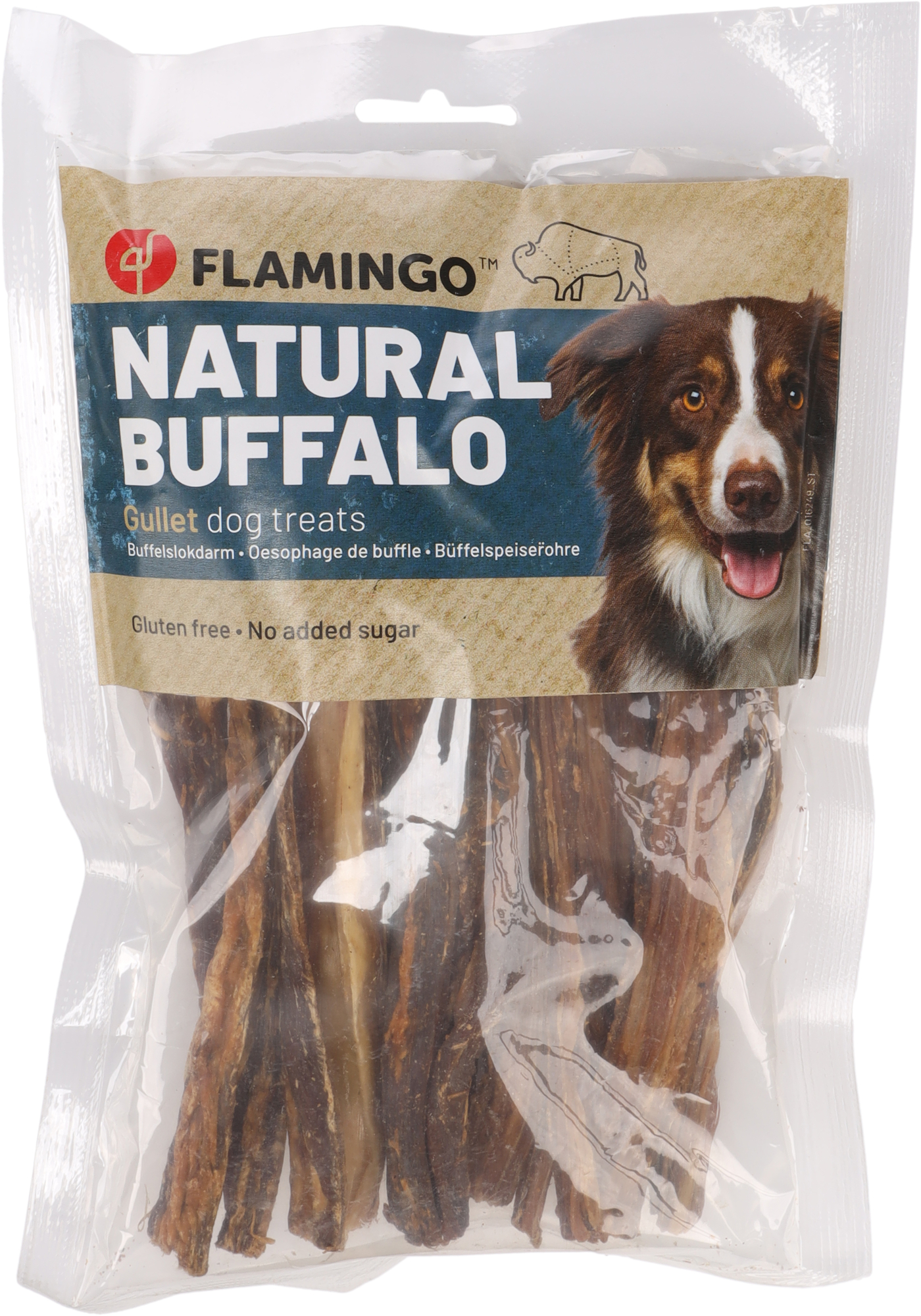 Flamingo natur snack bøffel gullet rund 150 g.