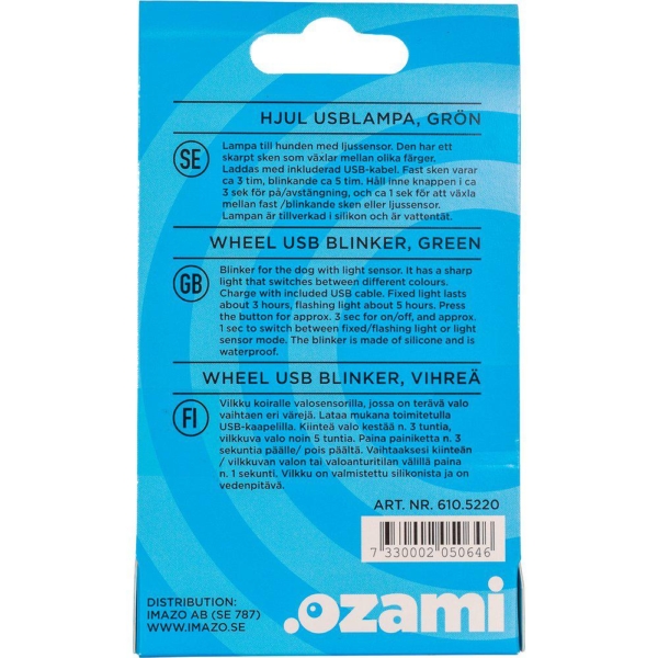 Ozami blinker wheel grön 9x4x18.5 cm.