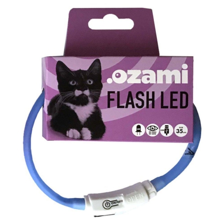 Ozami flash LED halsbånd 35 cm. blå