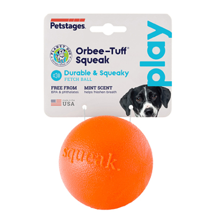 Planet dog squeak bold orange Ø7,6 cm.