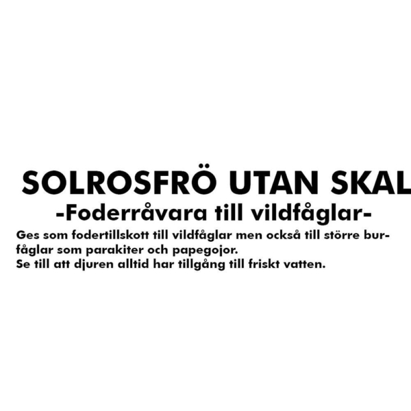 Bello solsikkefrø uden skal 800 g.