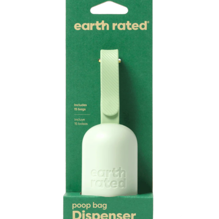 Earth Rated poop bag dispenser grøn med 15 kompostbare poser.