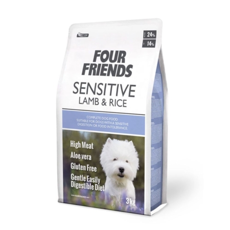Four Friends sensitive hundefoder med lam & ris.