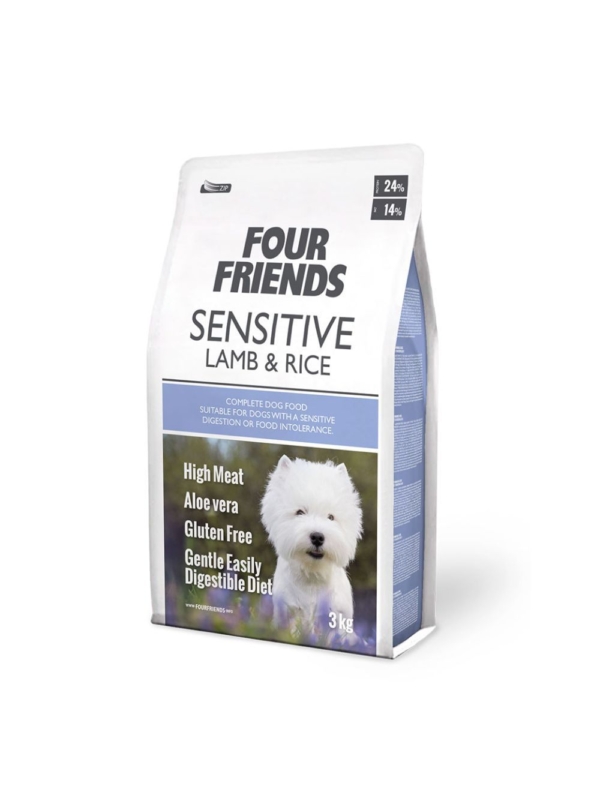 Four Friends sensitive hundefoder med lam & ris.