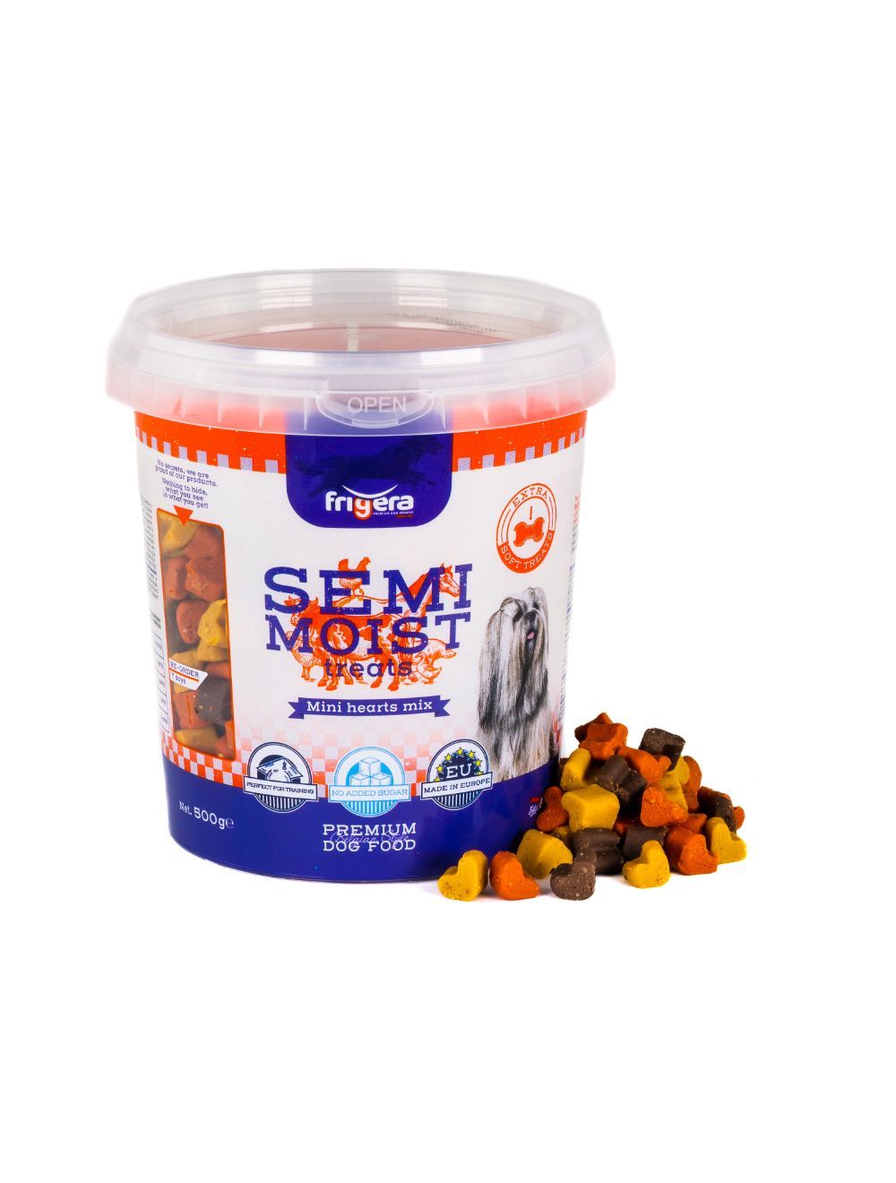 Frigera Semi-Moist soft mini hjerte mix 500 g.