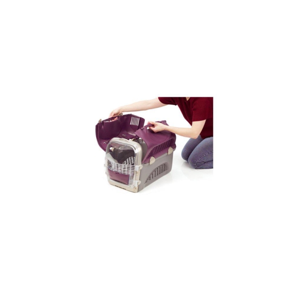 Catit pet cargo cabrio dyretransport i violet/grå, 51x33x35cm.