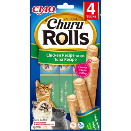 Churu rolls med kylling og tun