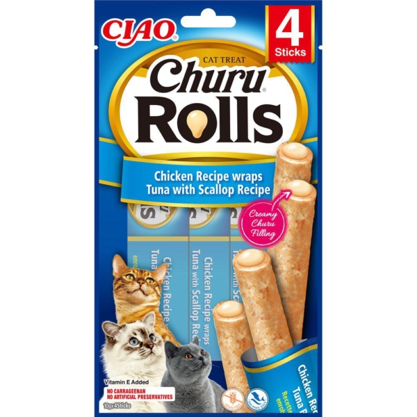 Churu rolls med kylling og tun med kammusling