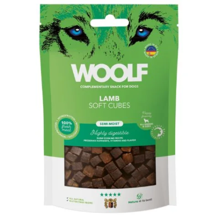 Woolf Soft cubes lamb 100 gram.
