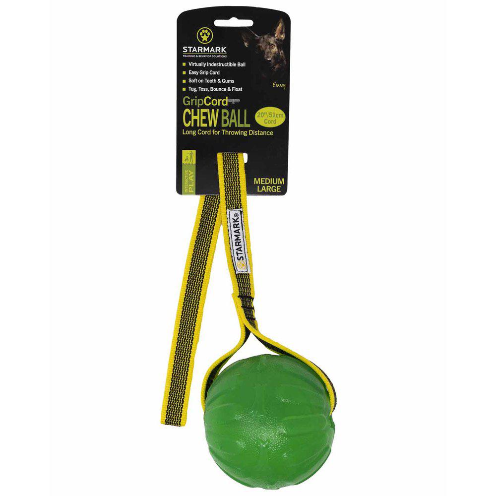 Starmark gripcord chew ball long