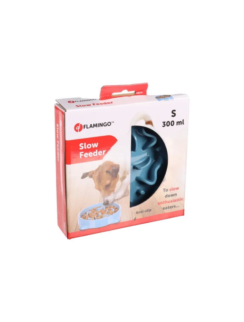 Flamingo slowfeeder Beno 300 ml. blå