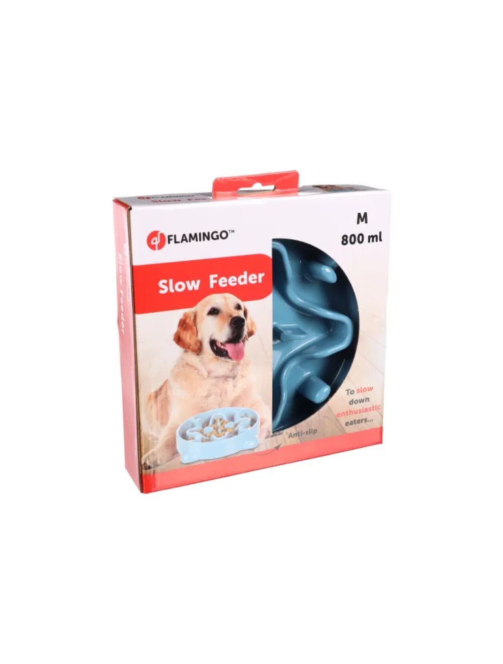 Flamingo slowfeeder Beno 800 ml. blå