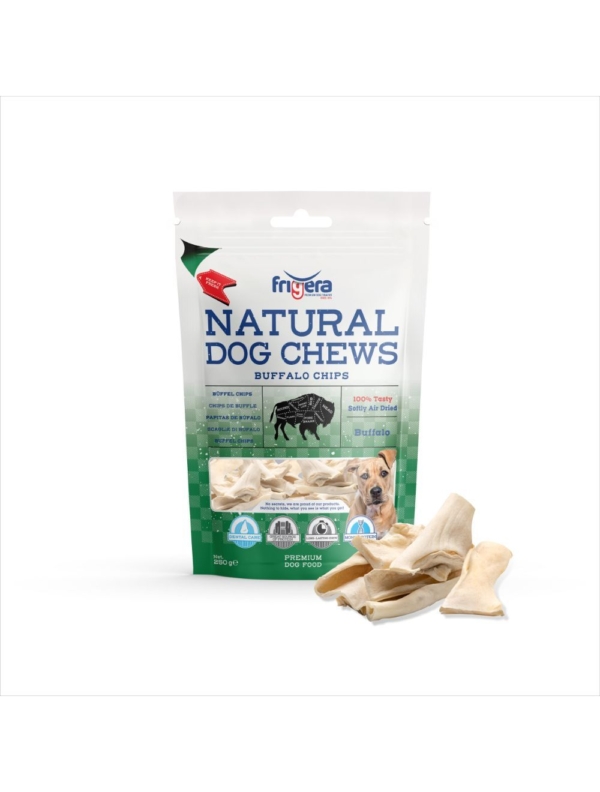 Frigera natural dog chews bøffelchips 250 g.