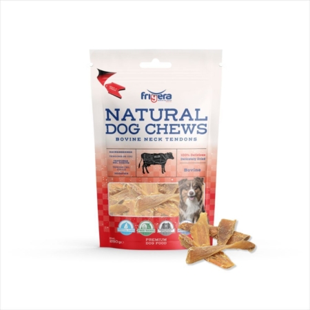 Frigera natural dog chews oksehalssener 250 g.
